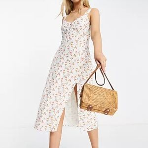 NWOT Abercrombie smocked dress in peach pattern